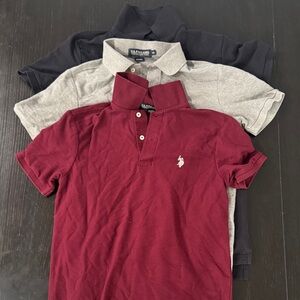 3 U.S. Polo Assn. Men's Polo Shirt - Burgundy, Gray, and Black